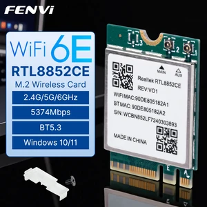 FENVI WiFi 6E RTL8852CE M. 2 Kartu Jaringan BT5. 3 5400 Mbps Tri Band Adaptor Penerima WiFi Nirkabel 2.4 G/5G/6GHz untuk Laptop Win10/11 12 wifi m2 penjualan terbaik - №