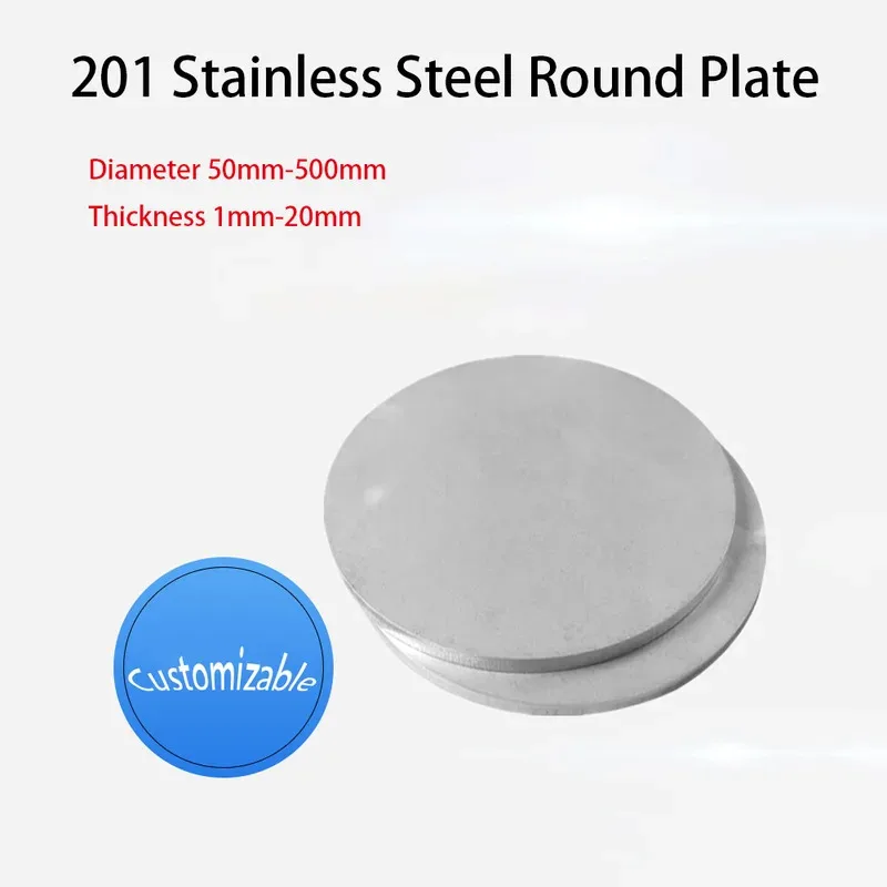 

Precision 201 Stainless Steel Round Sheet Metal Disc 2mm 3mm 4mm 5mm Thick Custom Diameter