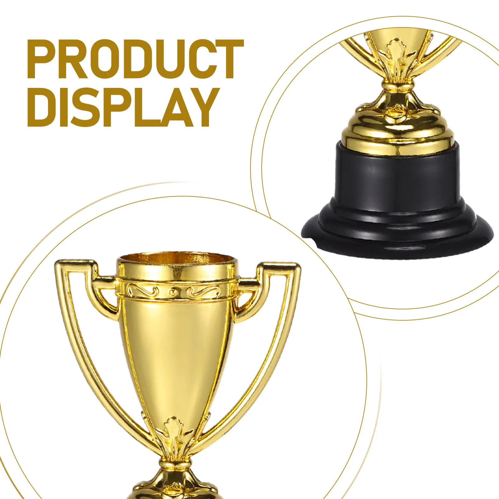 25 Peças de Troféus Infantis de Plástico Dourado, Pequenas Mini Taças de Prêmio para Competições Esportivas em Jardim de Infância, Recompensas em Sala de Aula e Festas