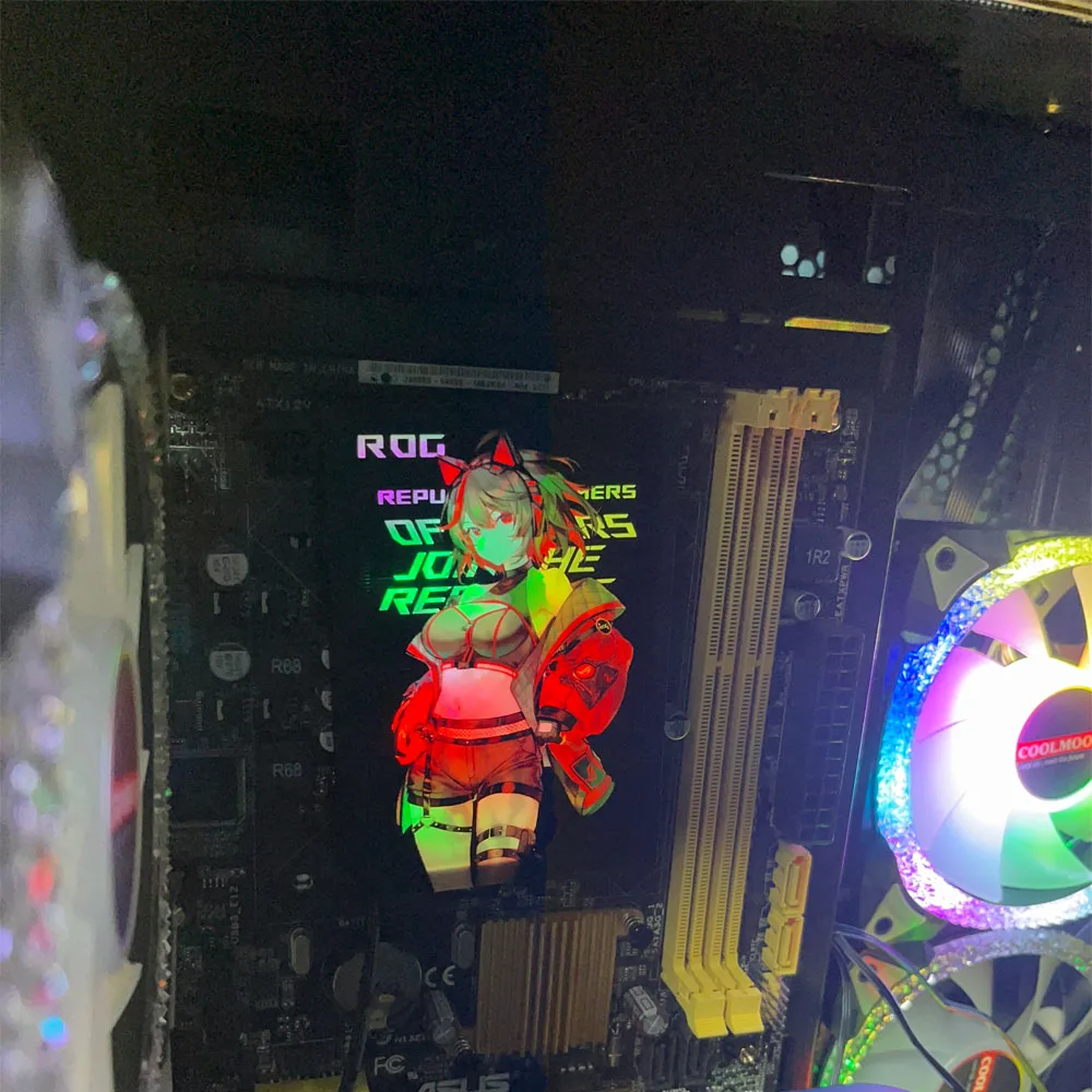 Fotografia 6: Painéis de Iluminação ARGB para Gabinete de PC/GPU/SSD 5V 3 pinos AURA SYNC, Placa Decorativa para Gabinete de Jogos ROG