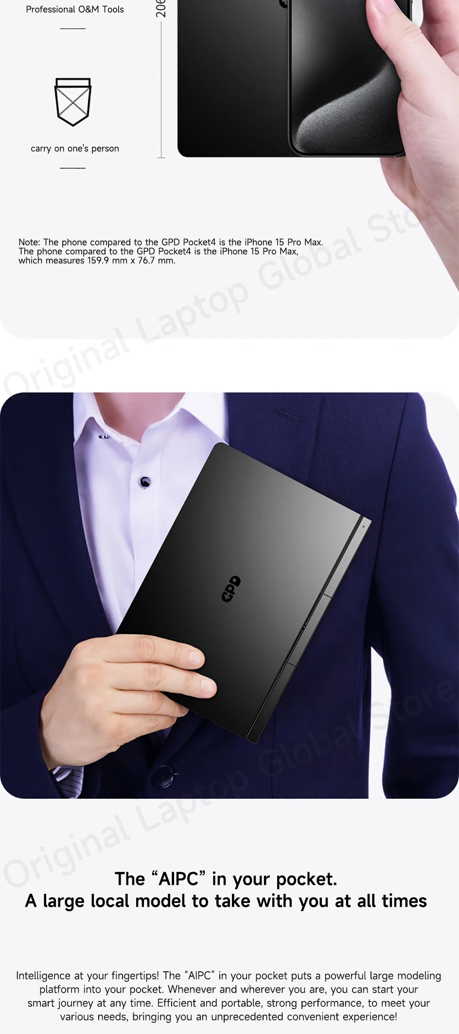 GPD Pocket 4 2025 AMD AI 9 HX 370 32GB/64GB RAM 2TB/4TB SSD 8.8-inch 2.5K Resolution 144 Hz Refresh Rate mini Laptop