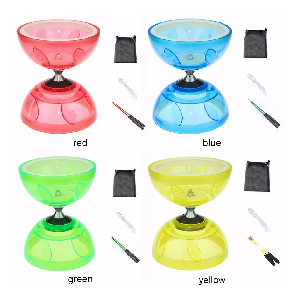 Diabolo من مجموعة Yoyo Diabolo الصينية ذات المحمل الثلاثي مع 2 أعواد Diabolo وحقيبة شبكية محمولة شعوذة Diabolo لكبار السن #3