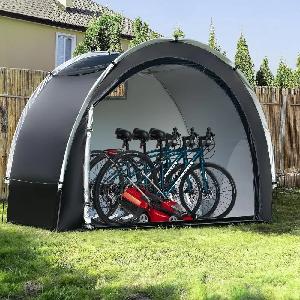 

Shed storage bicycle storage tent, large outdoor waterproof bicycle cover with window, portable shed for lawn mower mower