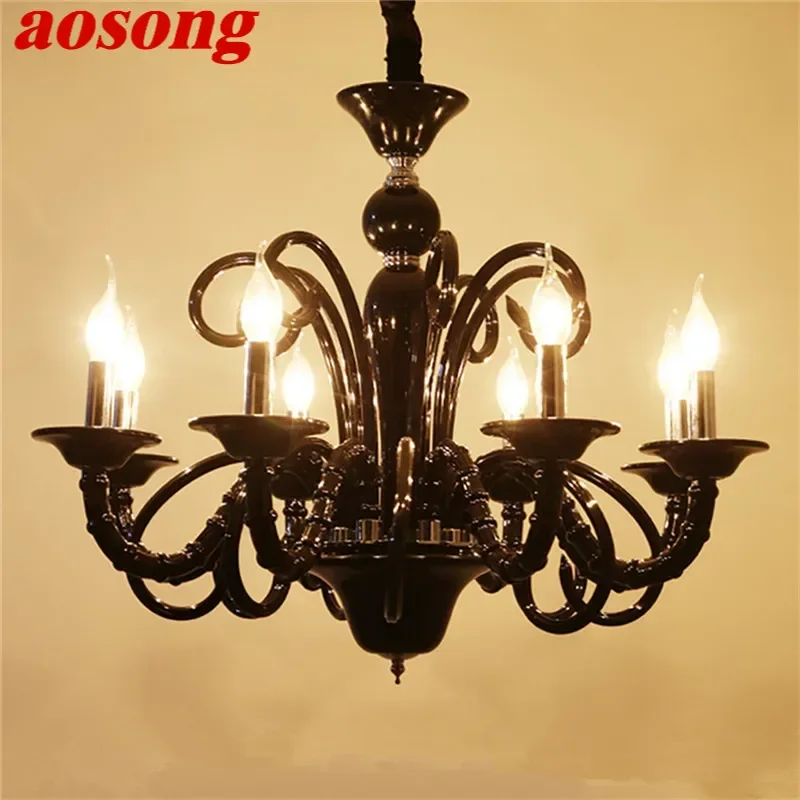 AOSONG European  Pendent Lamp  Candle Lamp Luxury Art Living Room Restaurant BedroomVilla Hotel KTV Chandelier