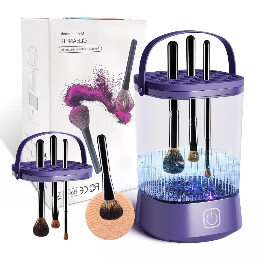 

Electric Makeup Brush Cleaner Machine Automatic Spinning Make up Brush Cleaner with 1200 mAh Rechargeable Battery Portable Cosm