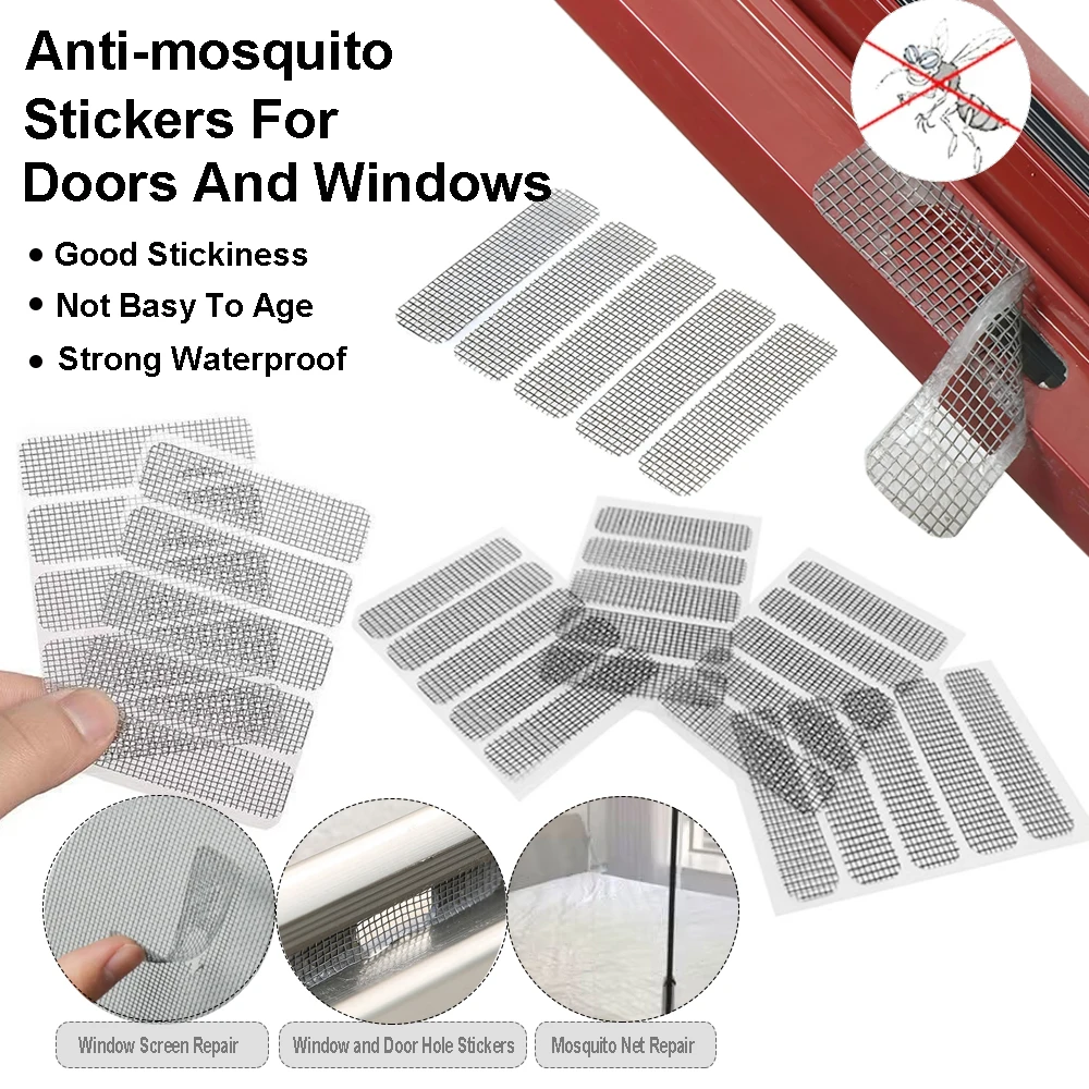 

10-50 Pcs Window Screen Patch Exhaust Grille Window Door Drainage Hole Anti-mosquito Paste Mesh Screen Invisible Repair Subsidy