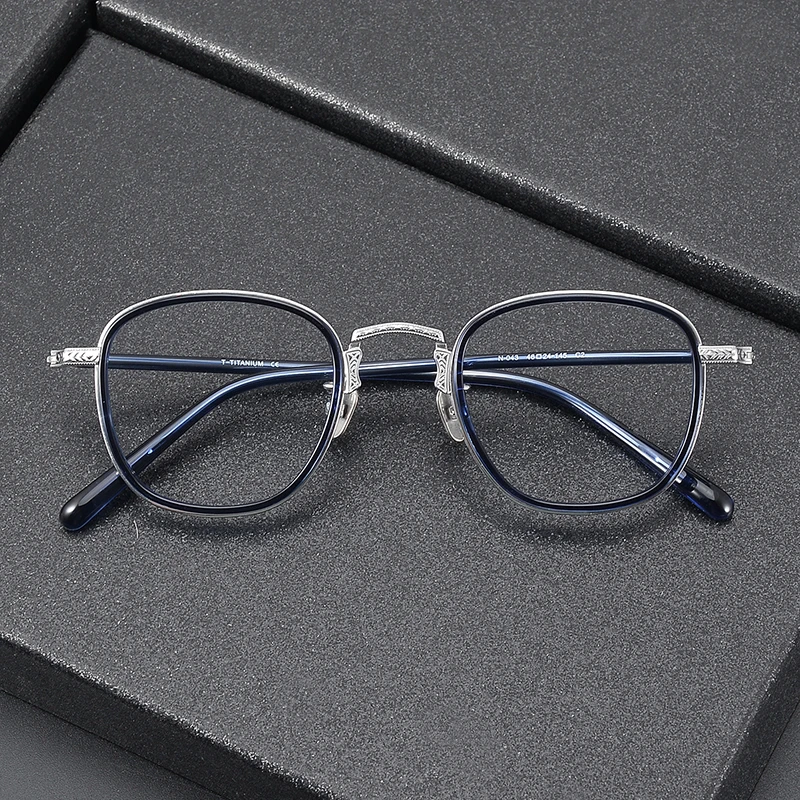 SZTZX, elegante montura redonda de acetato de titanio puro, gafas para miopía antirayos azules de alta calidad, se puede personalizar con prescripción para hombres