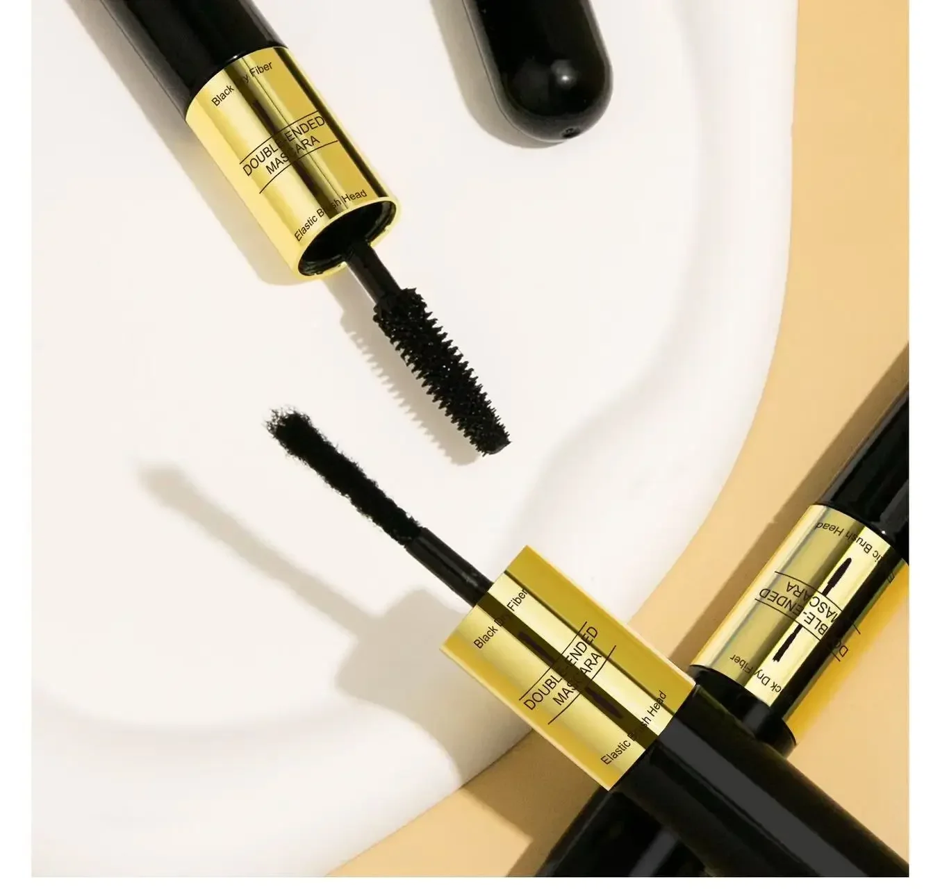 더블 헤드 블랙 2 in 1 마스카라 방수 비유지 마스카라 속눈썹 연장 블랙 두꺼운 길어지는 눈 속눈썹 화장품