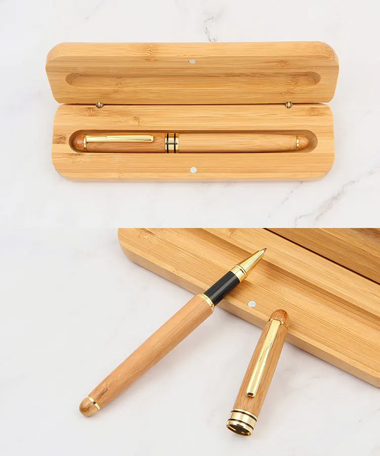 Luxury Wooden stationery students Business office Ballpoint Pen And Gift Box Elegant Fancy Nice Pens Christmas Gift Pen Set