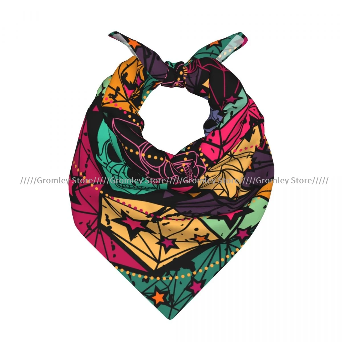 

Square Scarf Women Floral Geometric Skull Bandana Headscarf