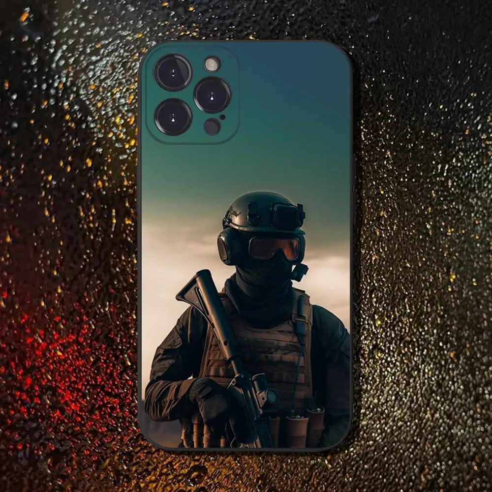 Casing Ponsel Game E-Escape From T-Tarkov untuk iPhone 16,15,14,13,12,11 Plus,Pro Max,XS,X,XR,SE,Mini,8,7, Sampul Hitam Silikon Lembut