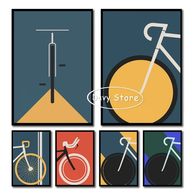 لوحة قماشية كلاسيكية لركوب الدراجات ، فن جداري بسيط حديث ، ملصق دراجة عتيق ، طباعة صورة ، ديكور غرفة المنزل ، هدية لراكبي الدراجات
