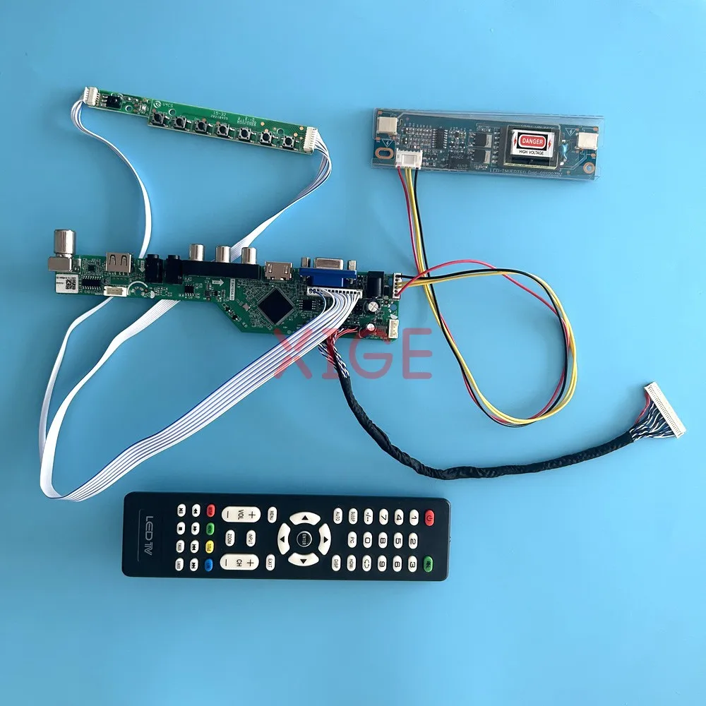 

For LM190E08 LM170E03 CLAA170EA10 Controller Board 30-Pin LVDS LCD Monitor TV Analog 2CCFL DIY Kit AV+HDMI+VGA+IR+USB 1280*1024