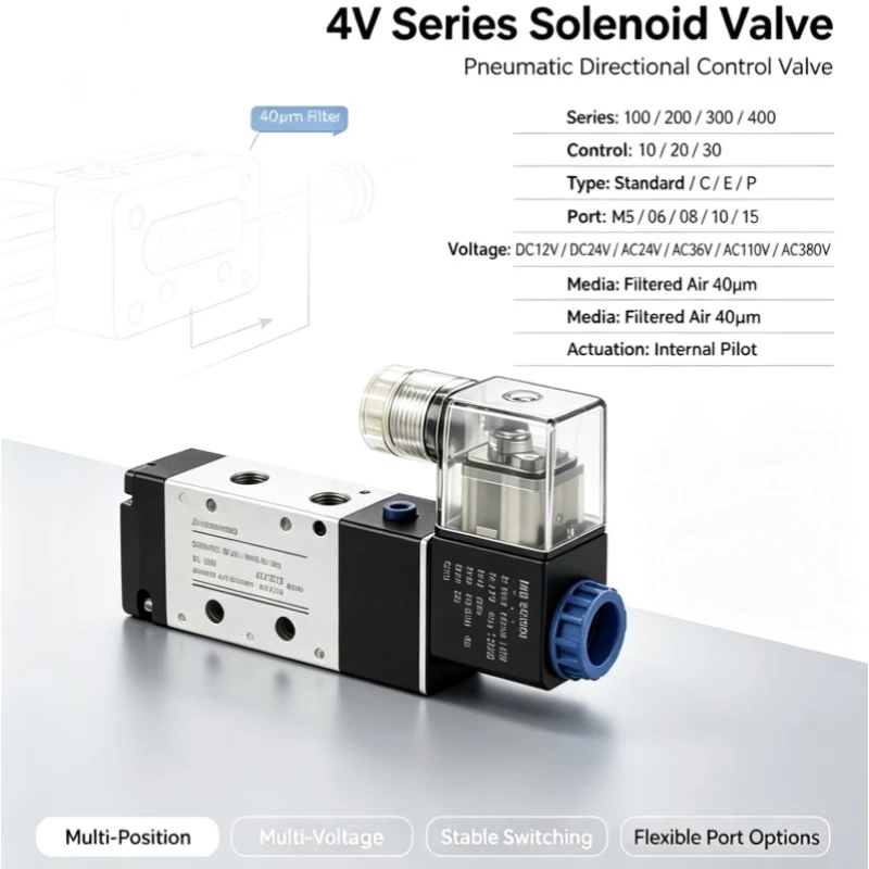 4V210-08 Solenoid Valve Dc24V 1/4