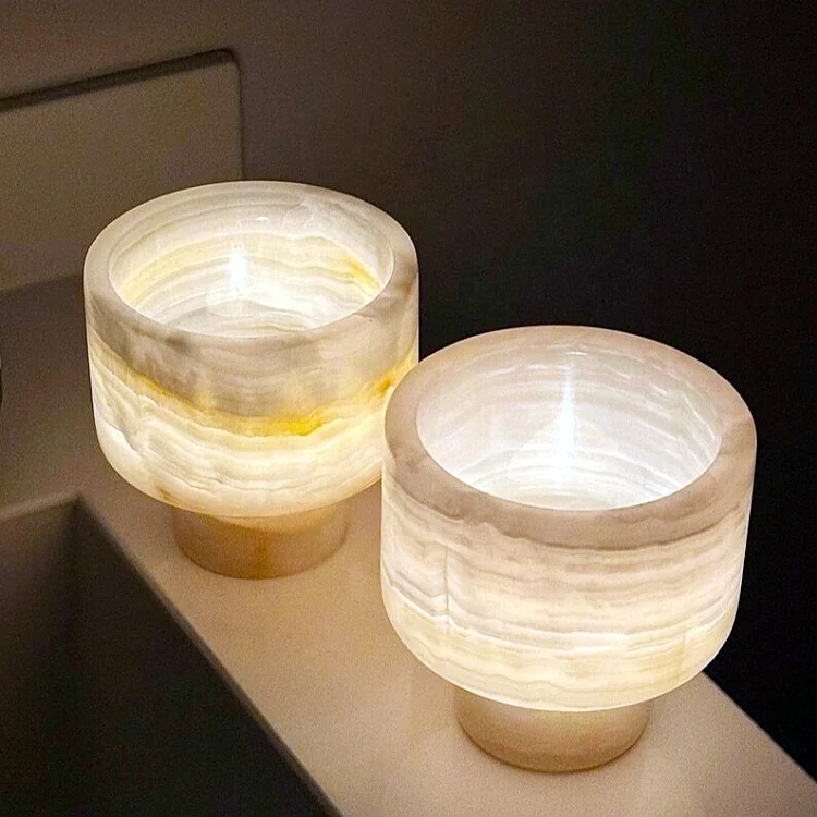 

Selling Home Decoration Christmas Gift Handmade Natural Marble White Onyx Tea Light Candle Holder