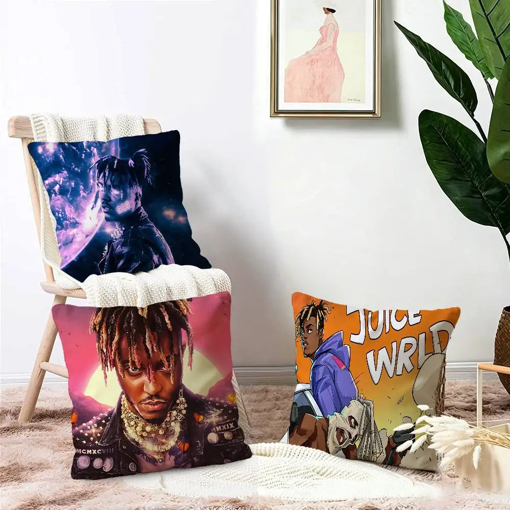 American rapper J-Juice WRLD Cushion Cover Car Throw Pillow Case For Sofa Car Christmas Gift 40x40cm 45x45cm