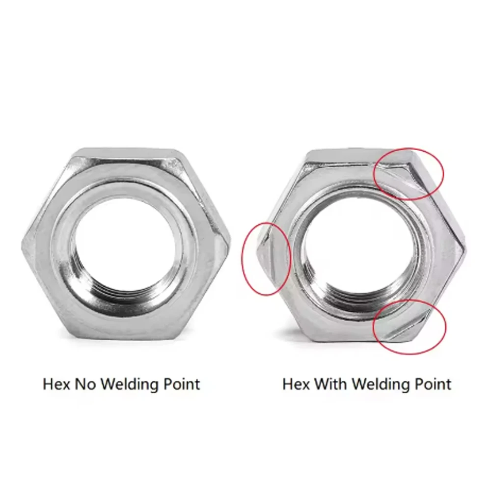 304 Stainless Steel  M3 M4 M5 M6 M8-M16 Hexagon Projection Weld Nut/Weld Nut Without Projections Suitable For Ships Molds Etc