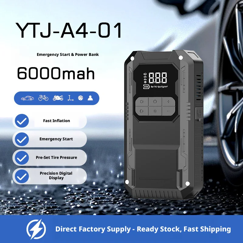 All-in-One Car Jump Starter and Tire Inflator, 2000A Portable Emergency Power Bank Air Compressor for Vehicle SUV Truck.