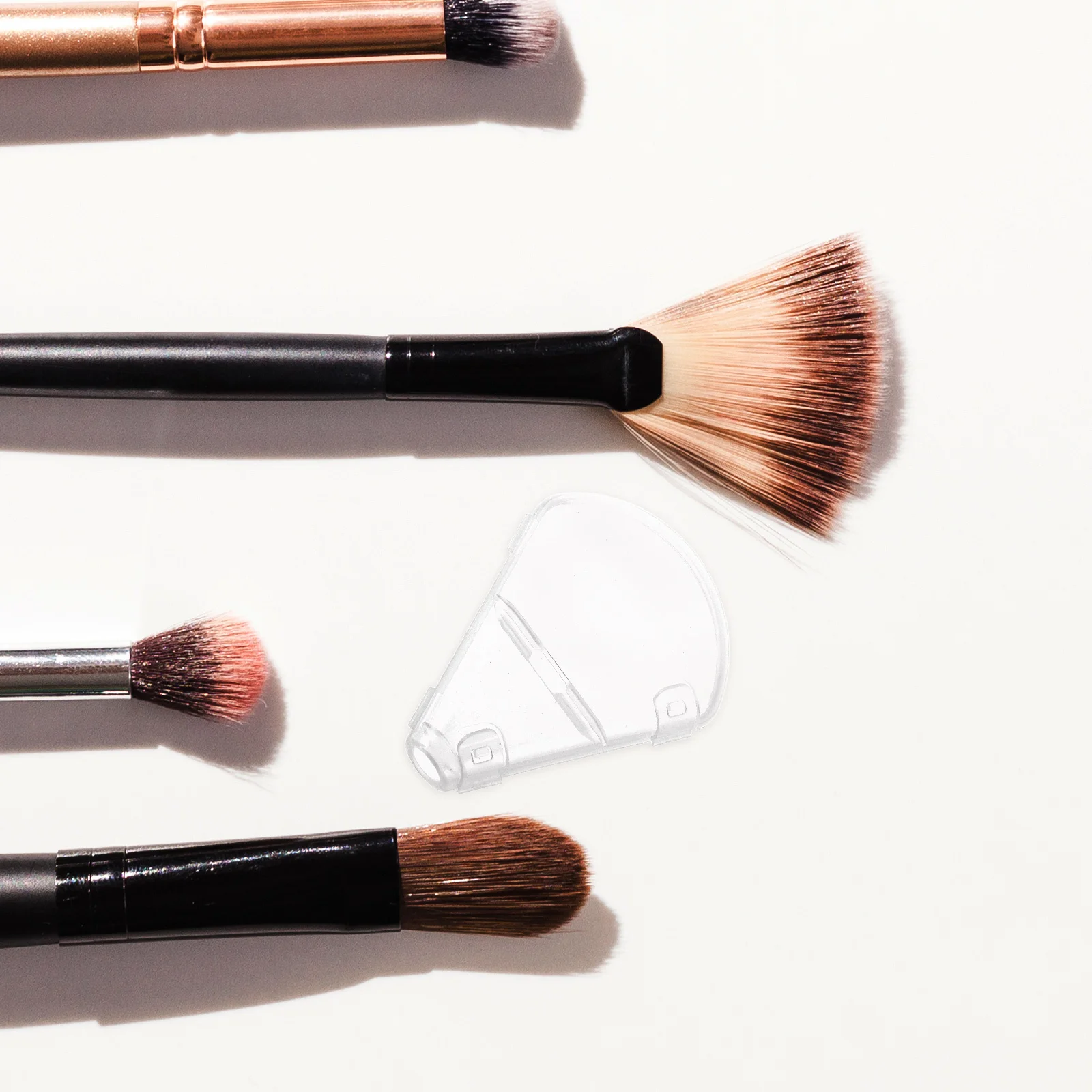 10 szt. Osłonek na pędzle do makijażu, przezroczyste, plastikowe, pyłoszczelne, wodoodporne, w kształcie wachlarza, łatwe do czyszczenia, wielofunkcyjne.