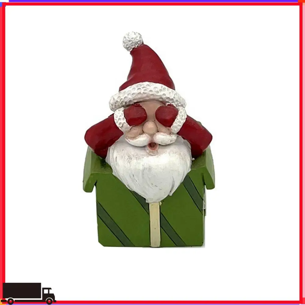 

Premium Santa Claus Small Gift Box Micro-Landscape Resin Handicraft Doll Doll Tabletop Decoration