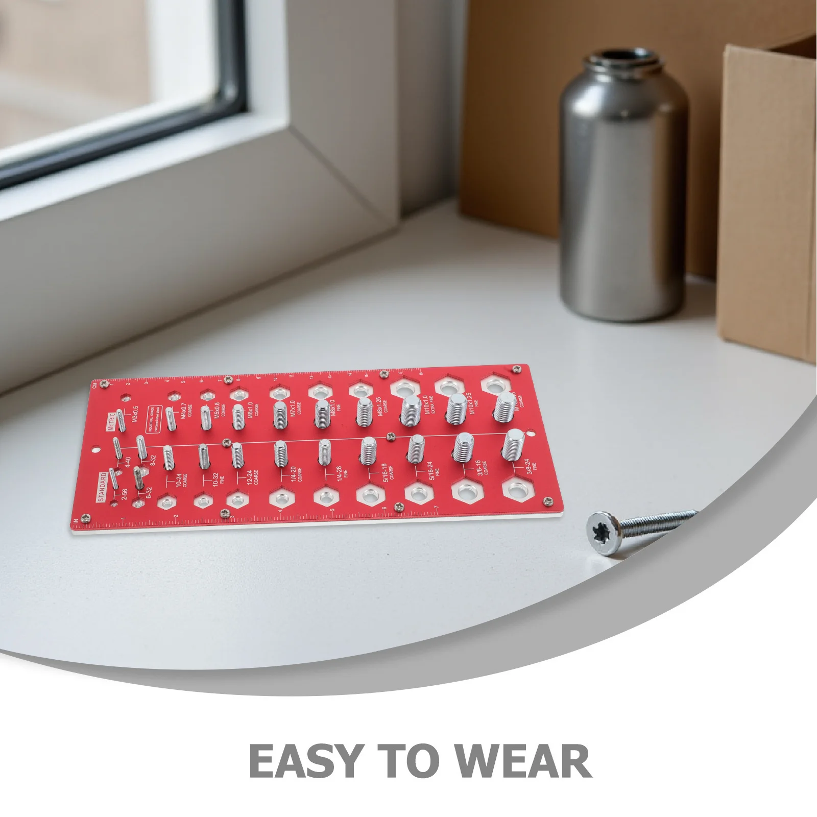 

1 Pair 38-Slot Screw Gauge Measurement Tool Bolt Nut Thread Checker Metric Imperial Size Identifier Portable Screw Pitch Gauge