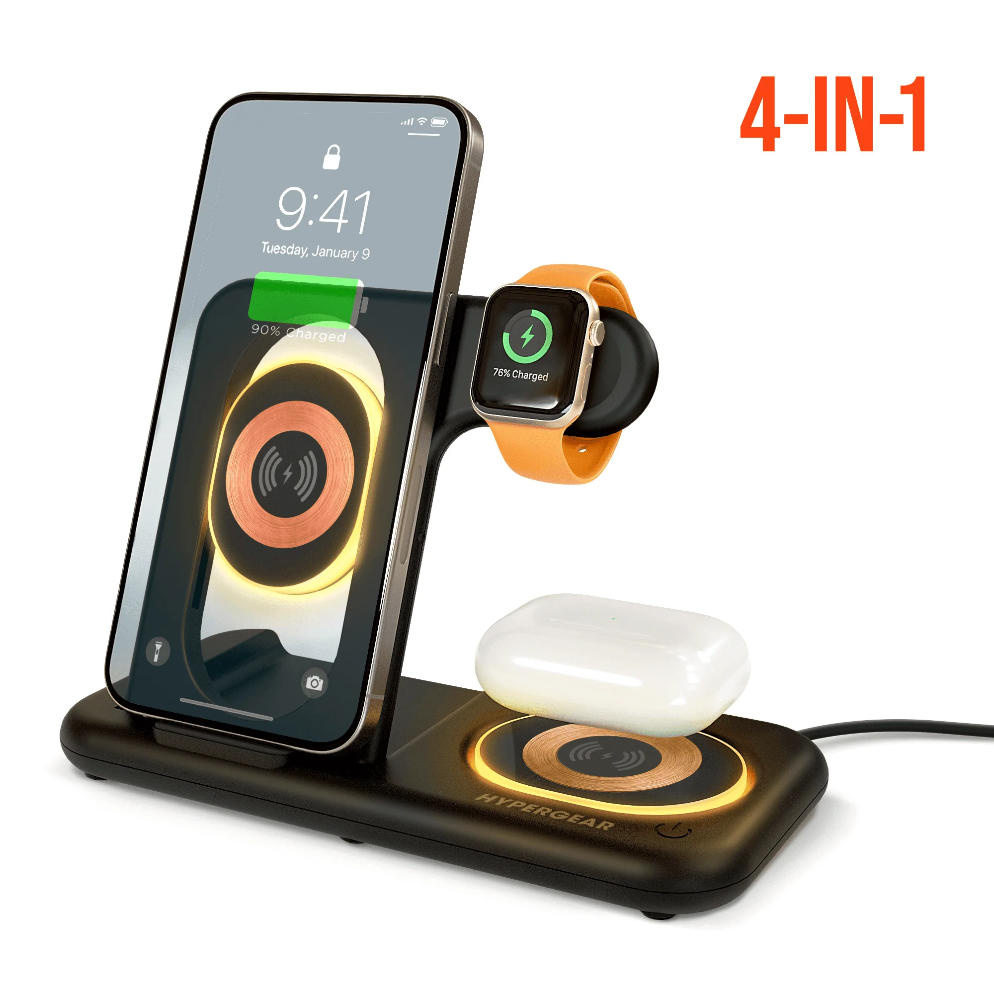 New4 in 1 Wireless Charging Stand Convenient Multi-Device Wireless Charging Station