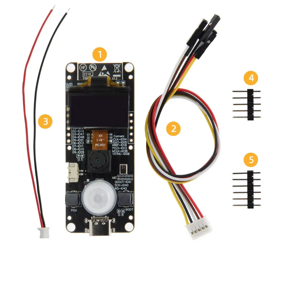 LILYGO T-Camera-S3 ESP32-S3 Development Board WiFi Bluetooth Module 0.96 Inch OLED