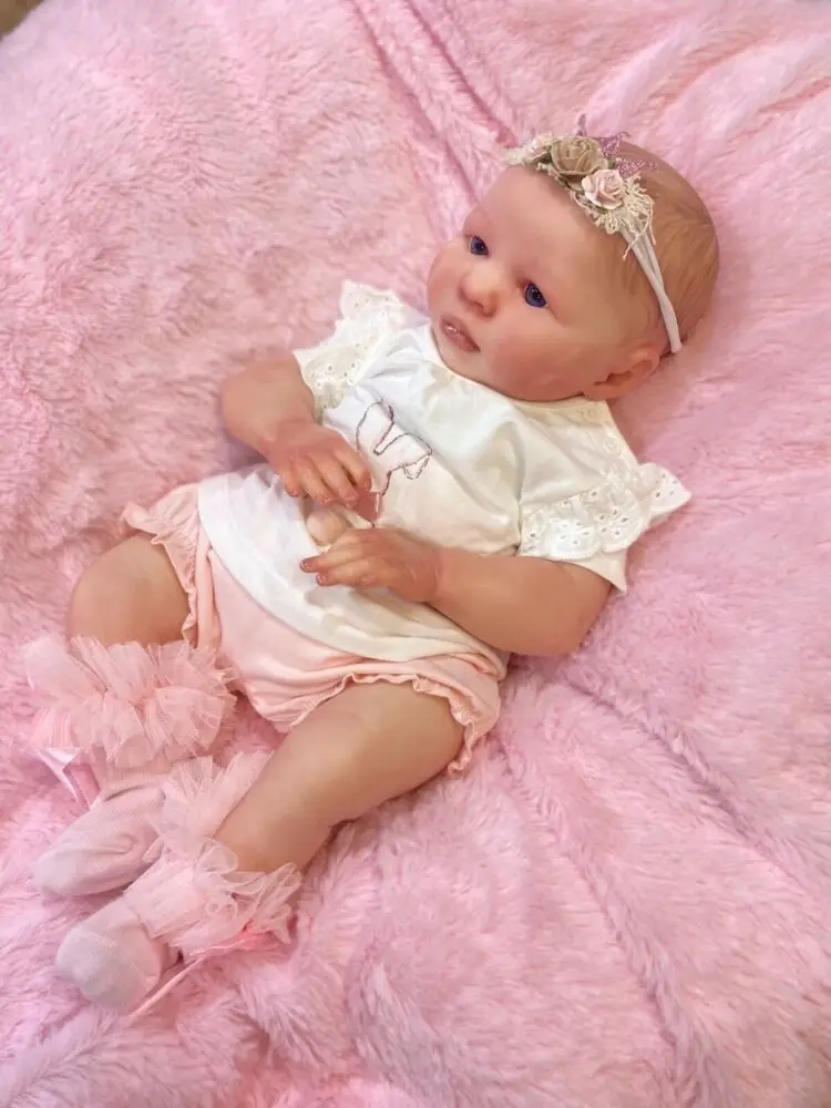 18inch Reborn Baby Doll Cute Newborn Kawaii Vinyl Reborn Baby Doll Can Be Use Magnets Pacifier