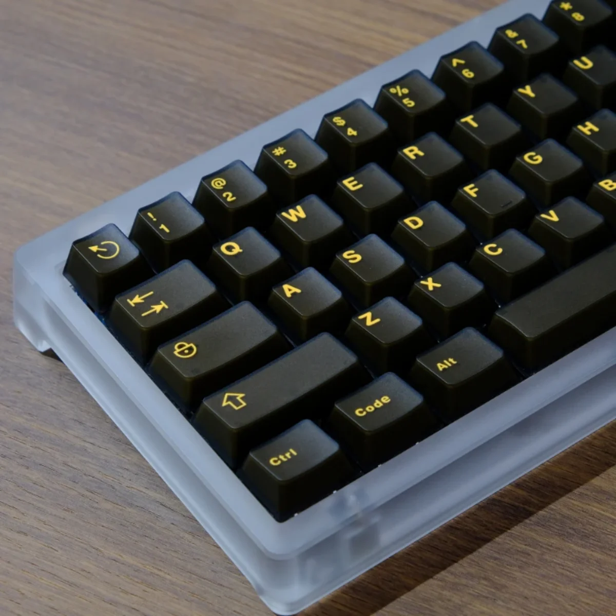 keycap artesanal geleia semi transparente personalizado cereja dual color abs teclado mecanico preto e dourado 120 teclas 01