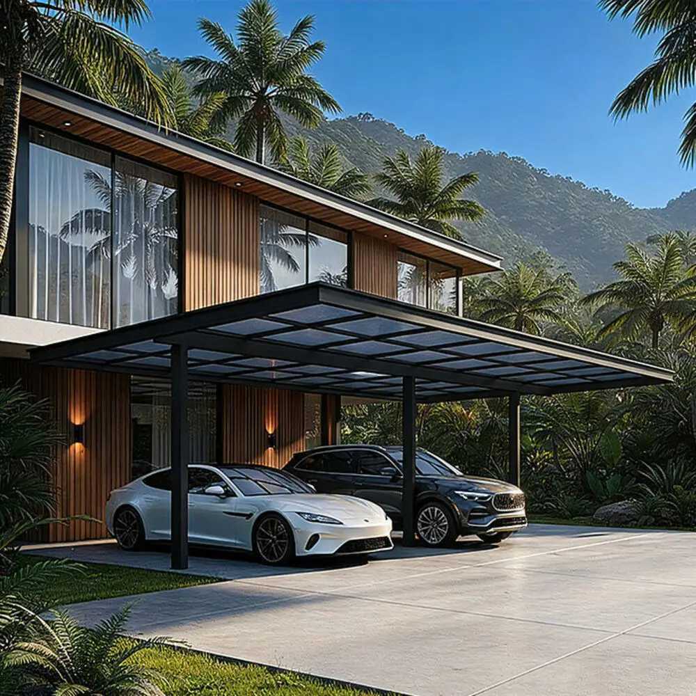 Custom Size Commercial Aluminum Carport Polycarbonate Awning Roof Canopy Heavy Duty Outdoor Patio Cover Rain Shelter Parking Ten
