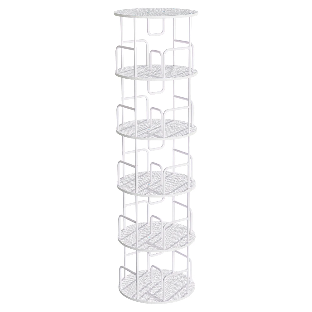Rotating Bookshelf Tower 5 Tier,Spinning Bookcase, Revolving 360 Book Shelf Narrow Tall Bookcase, Vertical Turning Round storage Bookshelf ,Book Shelf Organizer for Bedroom, Living Room