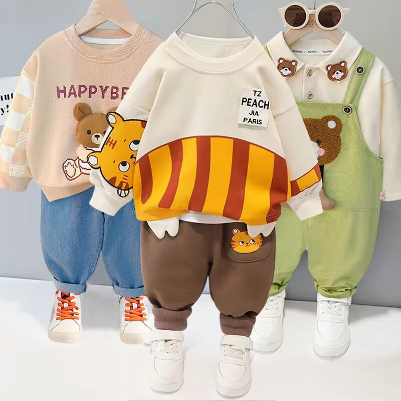 

Children's clothing baby long sleeve two piece set 1-4 year old girl spring and autumn new cartoon leisure sports suit