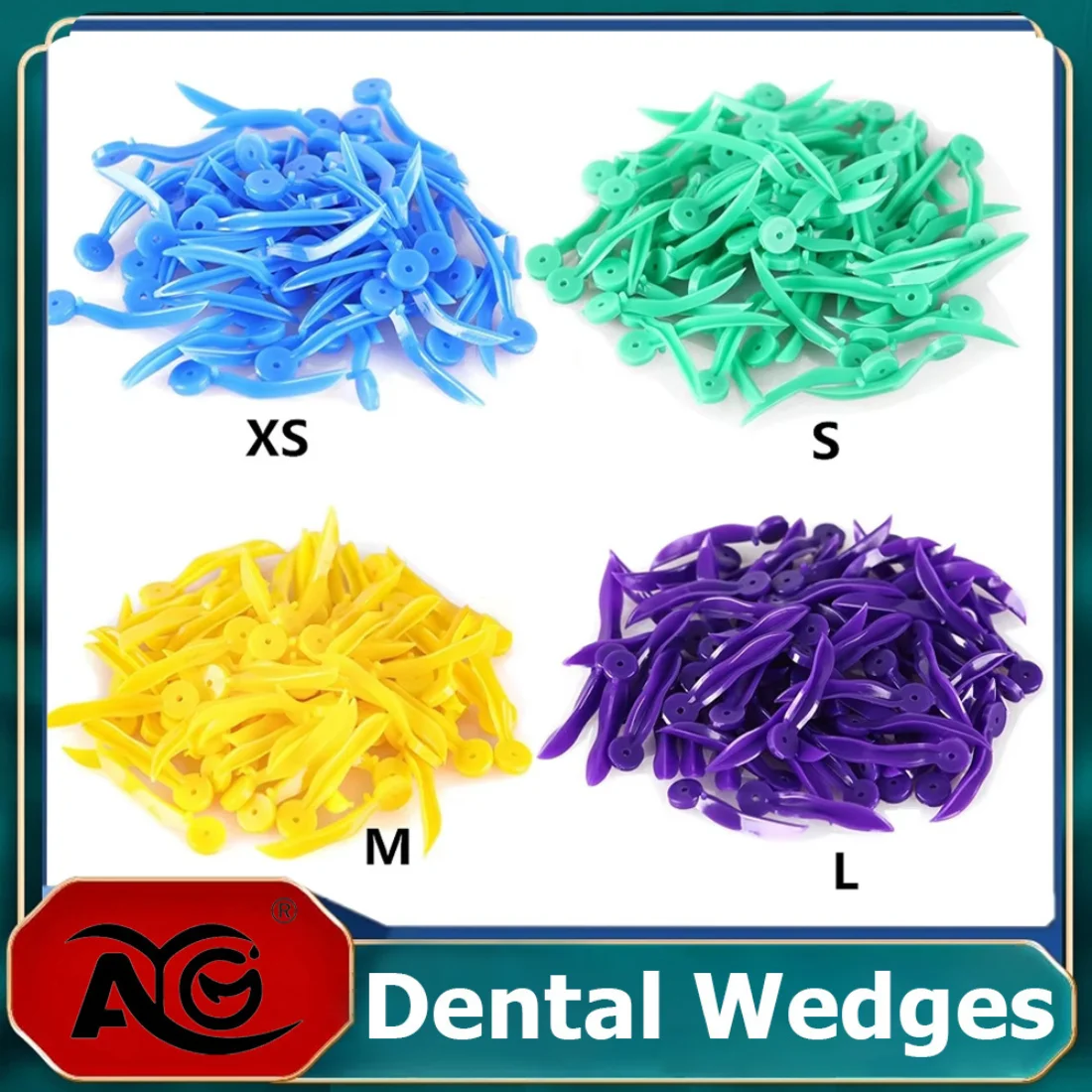 AG 100pcs/Box Dental Wedges Tooth Gap Wedge with Holes Size Large Medium Extra small Small Dentistry Disposable