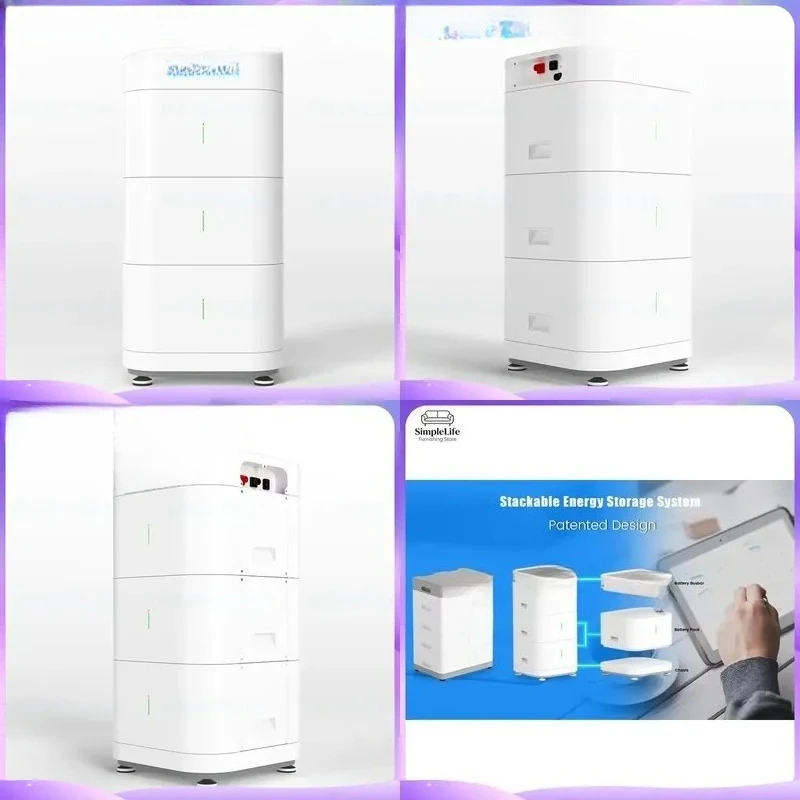 8000 Cycle Stacked Lithium Battery Solar System Off Grid Energy Storage Power Wall Home Backup PV Panel Kit High Capacity