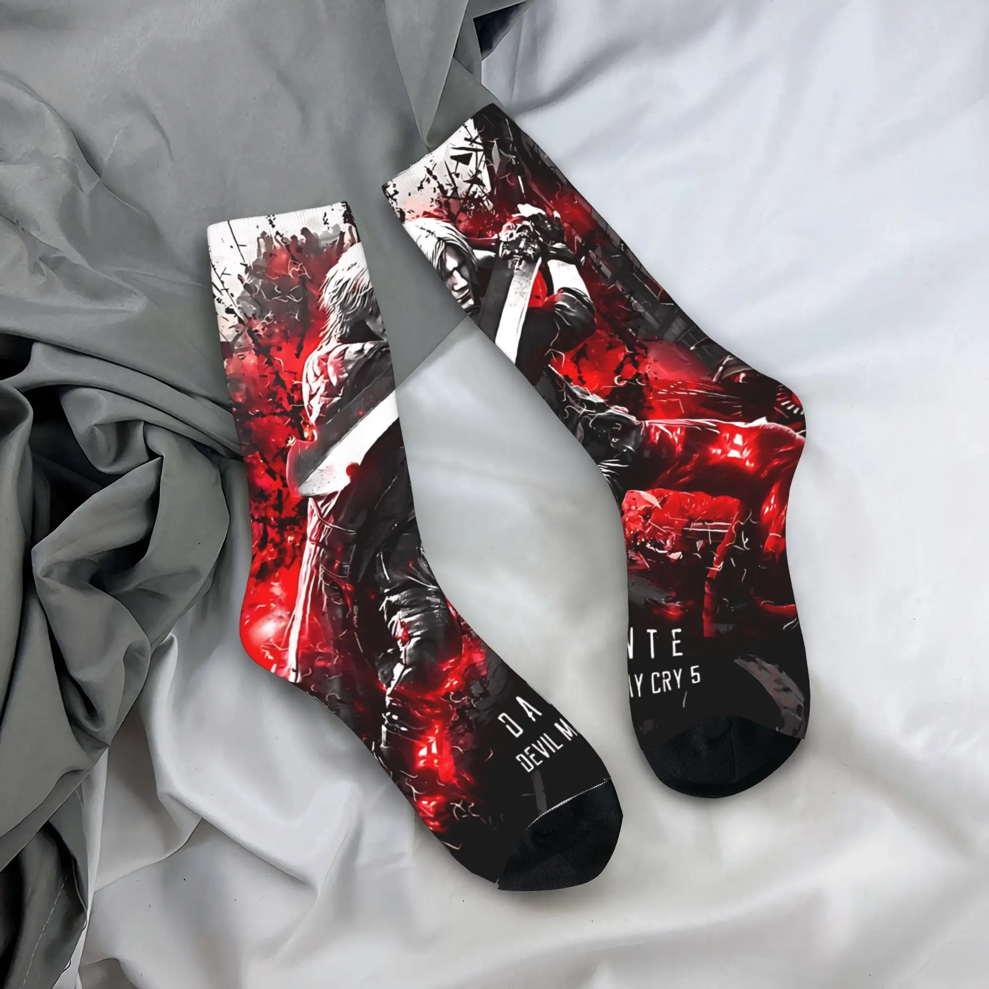 

Devil May Cry 5 Dante Socks Custom Stockings Non Skid Men's Socks Breathable Winter Casual Outdoor Sports Socks