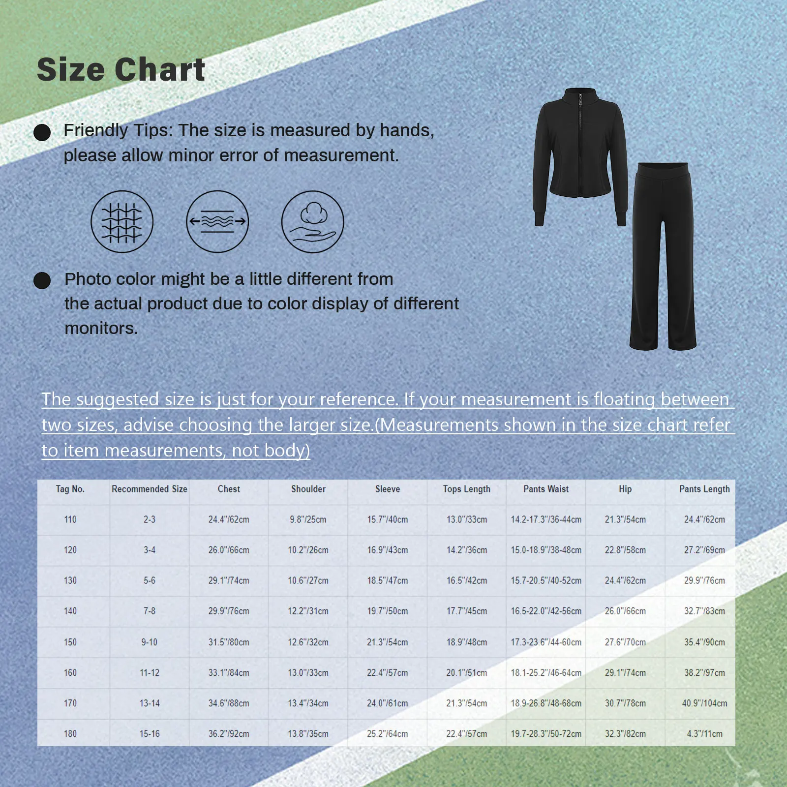 طقم ملابس رياضية لممارسة الرقص الحديث الغنائي للفتيات الصغيرات بأكمام طويلة مع بنطال لممارسة التمارين والجري #6