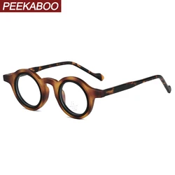 Peekaboo TR90 round glasses frame women korean style vintage small glasses blue light retro men clear lens unisex CP acetate