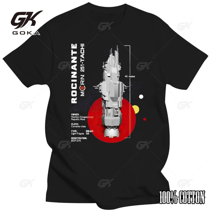 Tee  The Expanse Rocinante Ship T Shirt Cotton Men O-neck T-shirt Hip Hop Tshirt Streetwear