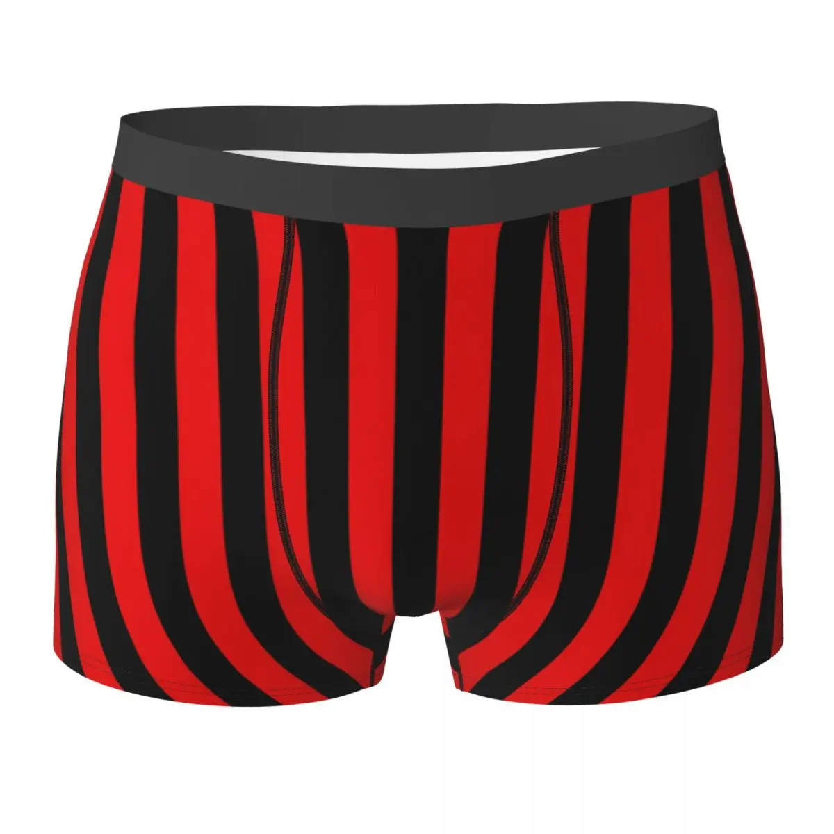 Striped Print Underwear Black and Red Custom Boxer Shorts Trenky Men Panties Breathable Boxer Brief Birthday Gift