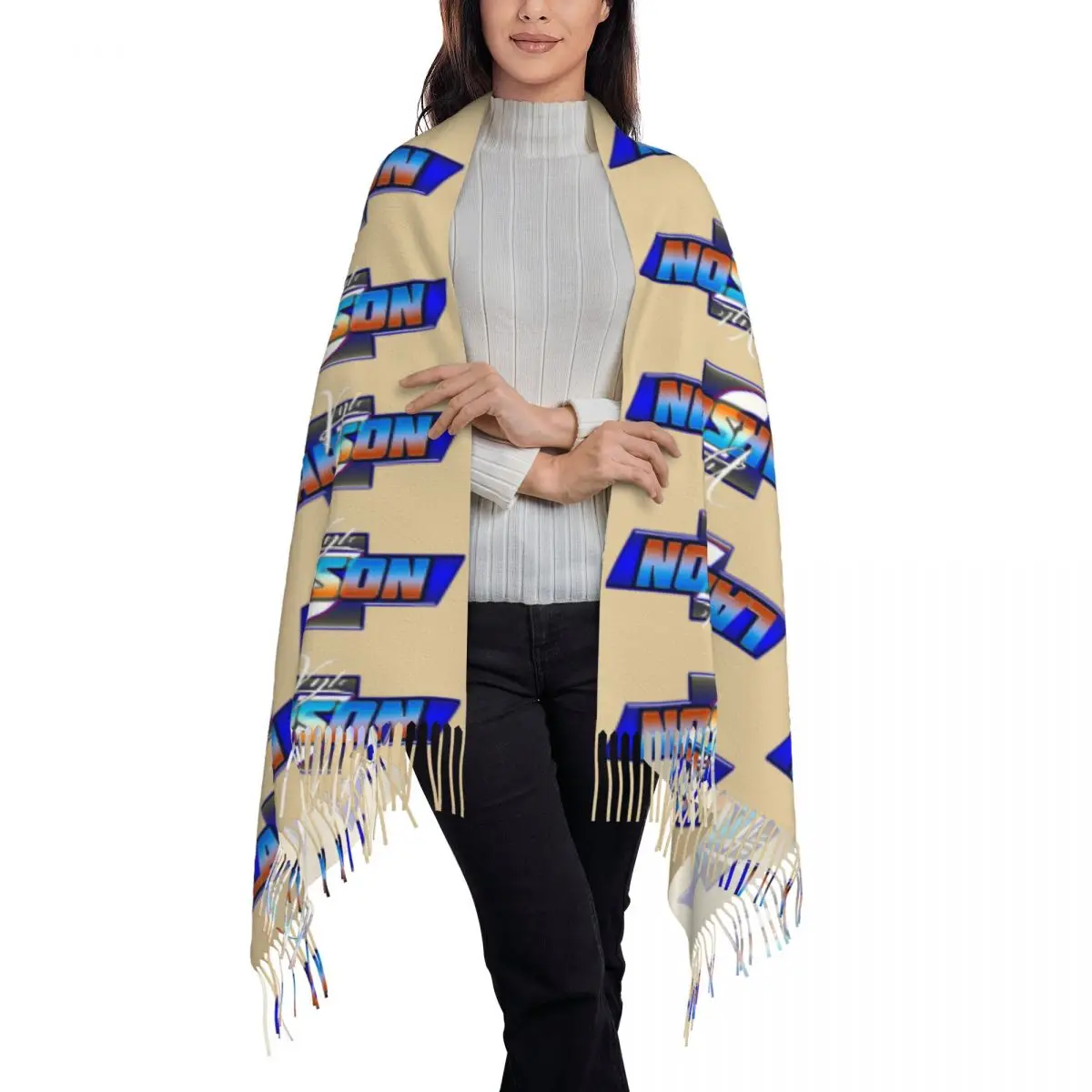 Kyle Larson CHEVY 5 Scarf Tassel Scarves for Women Soft Warm Shawls and Wraps Long Fall Winter Shawl Wrap