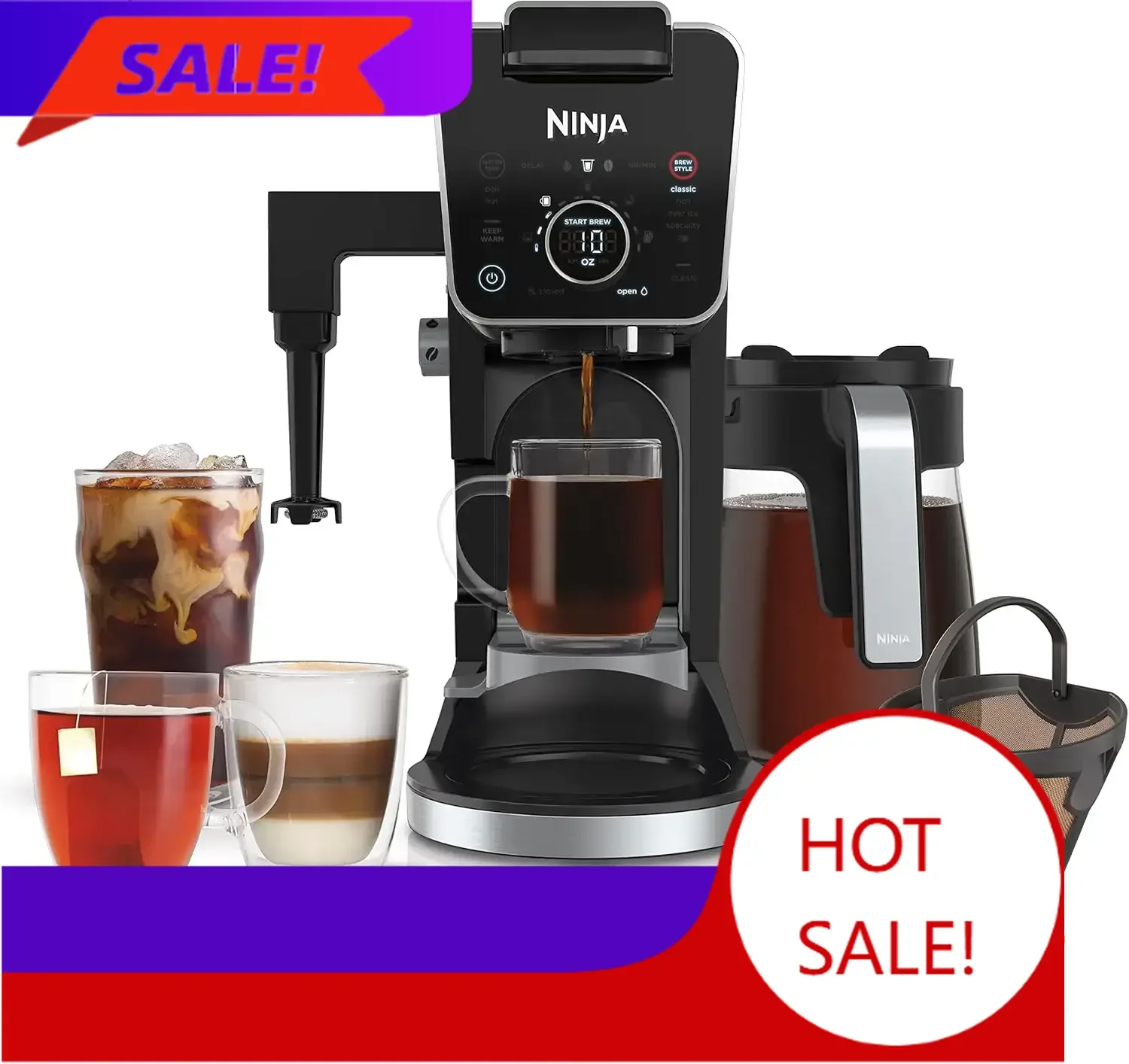 

BestsellerBestsellerHot and Iced Coffee Maker, Single Serve Coffee Maker and Drip Coffee Machine, DualBrew Pro Specialty 12-Cup