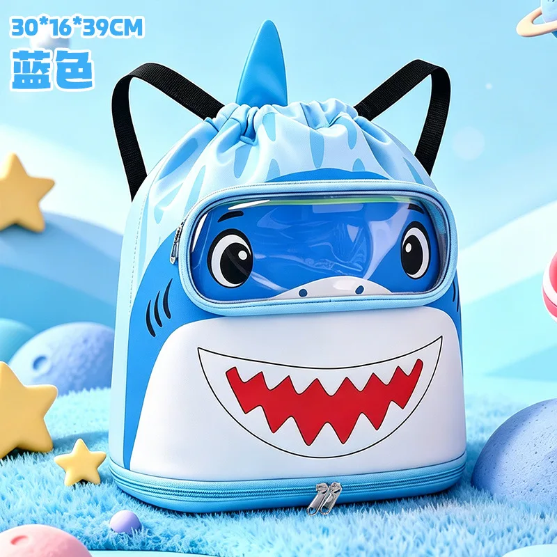 Image 4: Sac de natation pour enfants avec séparation humide/sèche, rangement indépendant pour chaussures, sac à dos de plage imperméable et léger