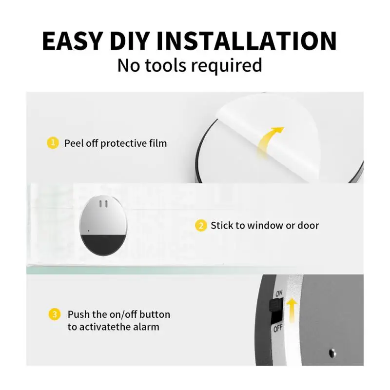 Anti-Roubo Vibração Alarme Sensor, Detector de Porta e Janela, Alta Decibel Indução, Casa e Hotel, 1-4PCs
