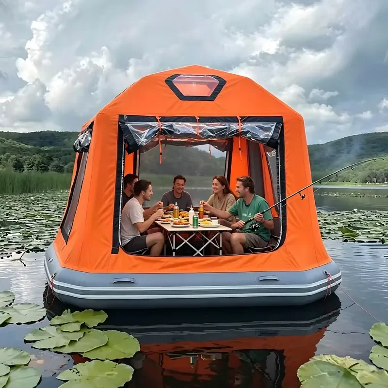 Inflatable Floating Water Tent Camping Raft Portable Platform Pontoon Waterproof Air Tent for Beach Shoal
