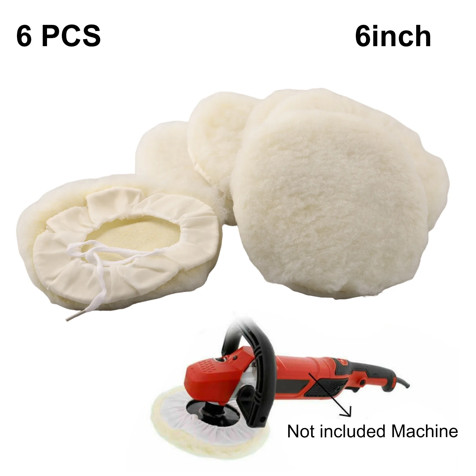 Car Buffing Pads 6Pcs Buffer Buffing Lambs Wool Pad Polisher Pad Polishing Polisher 6inch Usefully High Quality