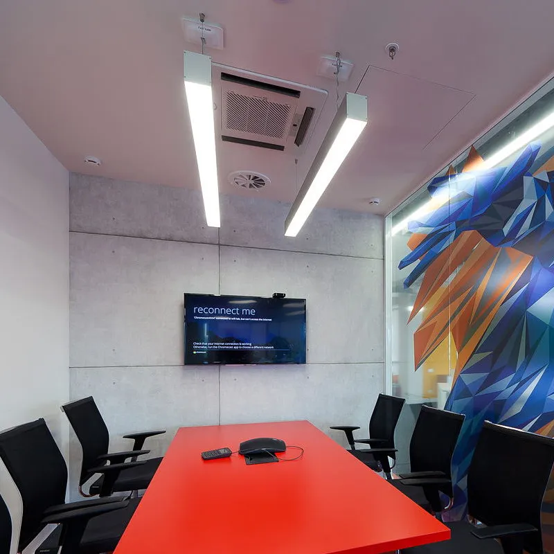 Office chandelier LED strip light Modern simple and bright shopping mall supermarket line light Office meeting room chandelier
