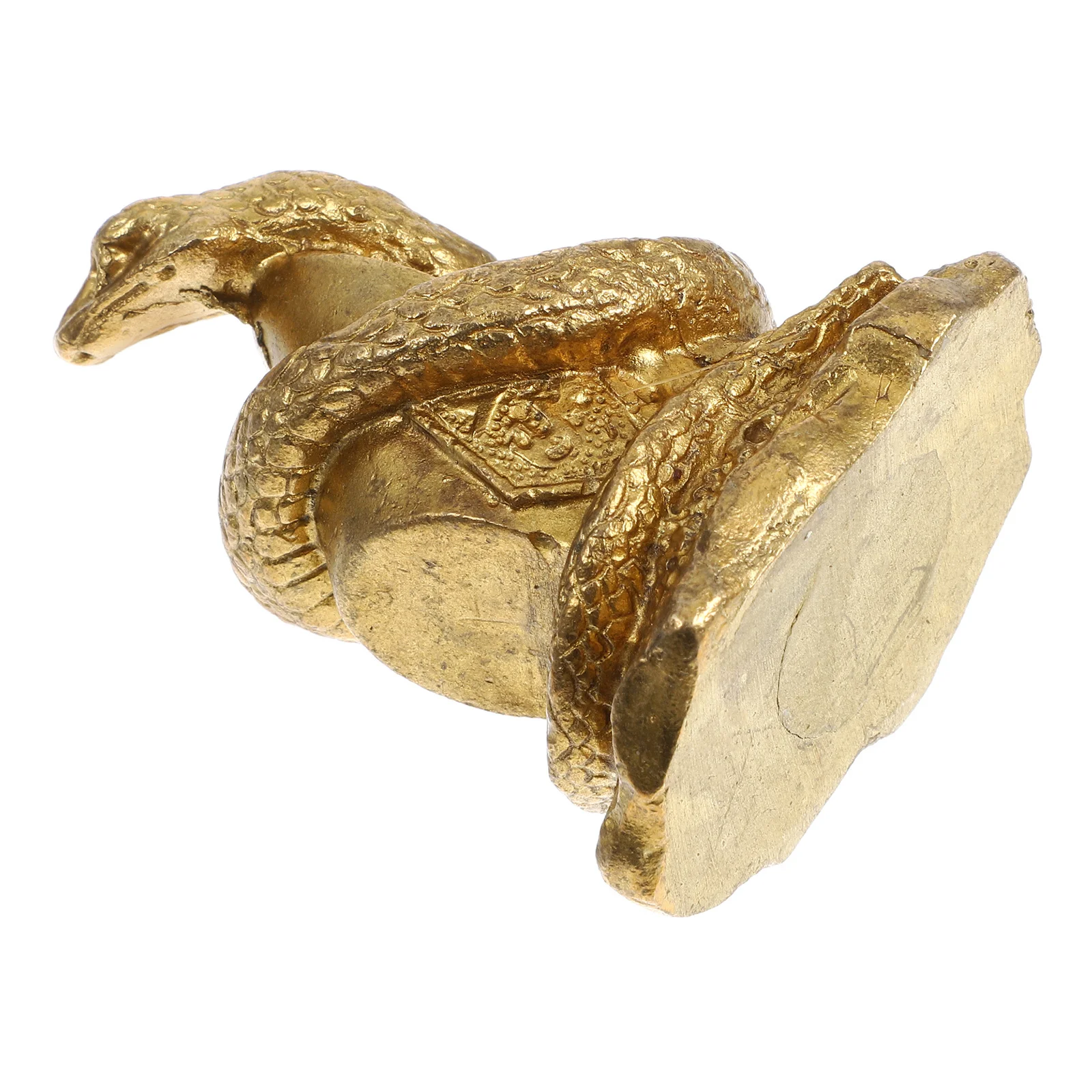 

Copper Snake Decor Sturdy Retro Desktop Ornament Exquisite Vintage Snake Sculpture Indoor Tabletop Decoration Creative Copper