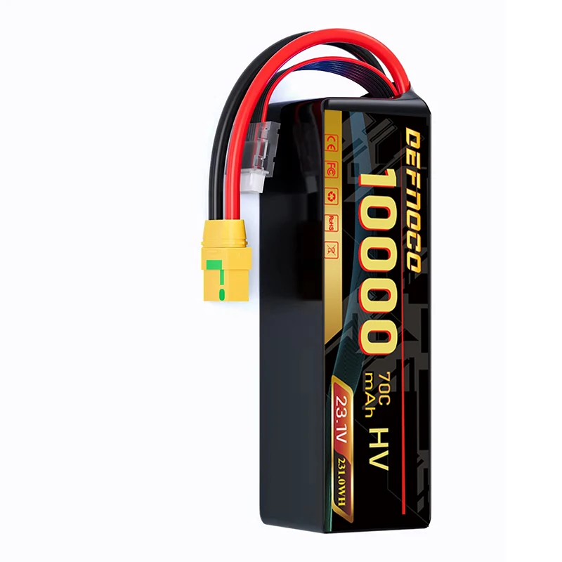 

Defnoco 10000mAh 6S HV 23.1V 70C Lipo Battery Pack for FPV/UAV Drone