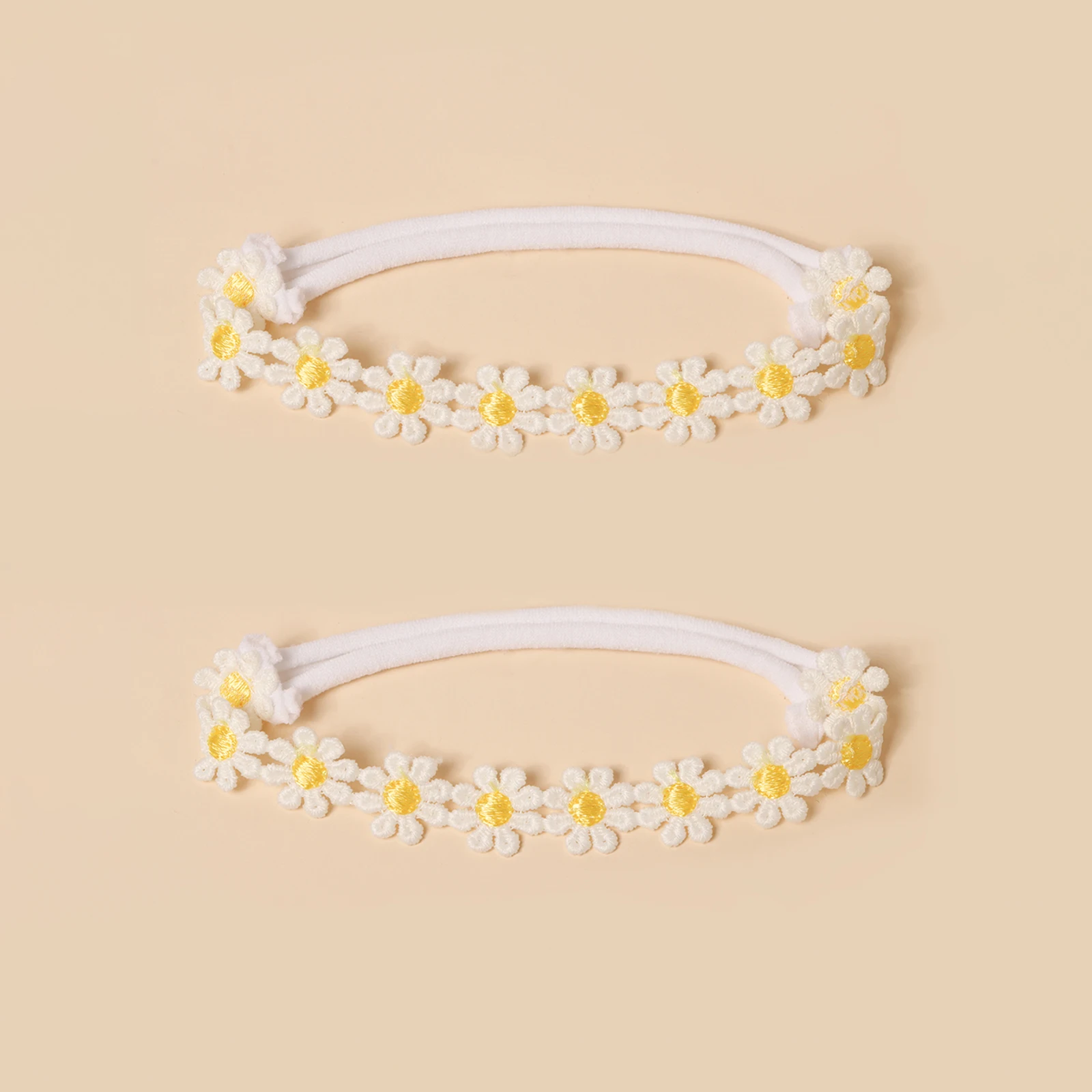 2Pcs/set New Daisy Sunflower Headband Baby Cute Little Fresh Headwear Elastic Hair Accessories For Newborn Photography Dress Up