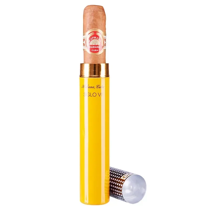 Cigar tube travel portable single tube with built-in cedar wood chip cigar accessories